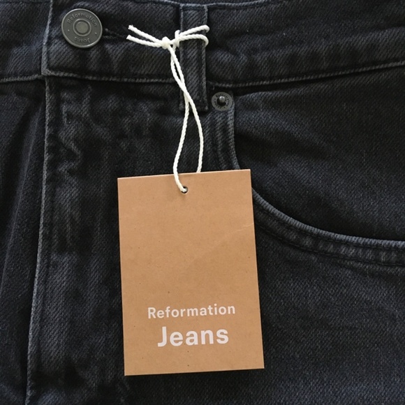 NWT Reformation Peyton High Rise Bootcut Jeans Sz 29 Erie Black Organic Cotton - Picture 10 of 16